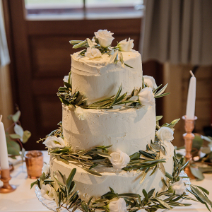 Classic white wedding cake
