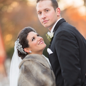 This Bride Looked Ravishing in Her Ballgown Wedding Dress and Faux Fur Wrap at Her Glamourous Winter Wedding