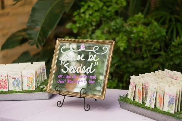 Handlettered Mirror Sign Guests Seed Packet Favor Romantic Garden Wedding
