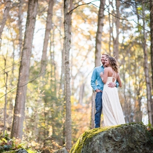 Forest TreesGlowing Sunset Woodsy Engagement Session Beautiful