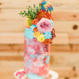 Colorful candy cake
