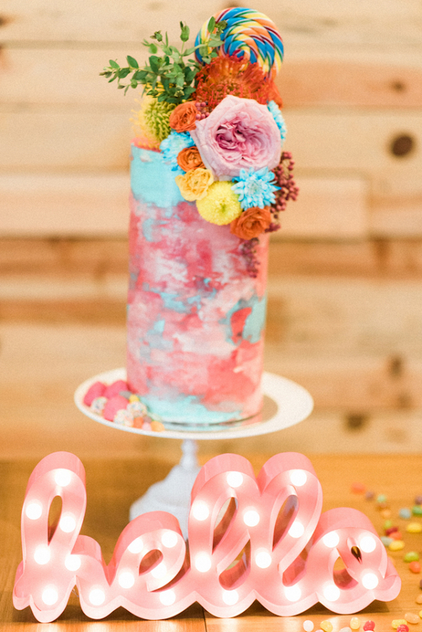 Colorful candy cake
