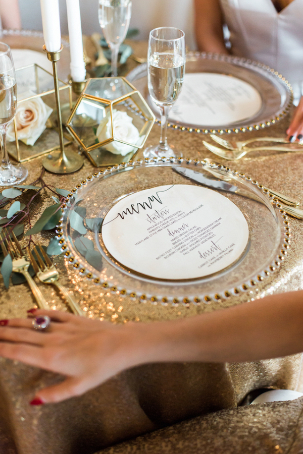 Gold place setting