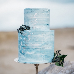 Powder blue wedding cake 