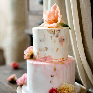 Watercolor wedding cake