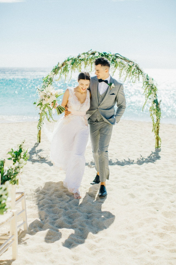 Mykonos beach wedding ceremony