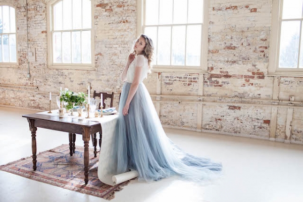 Pantone Serenity blue wedding dress