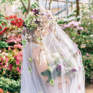 veil with flowers