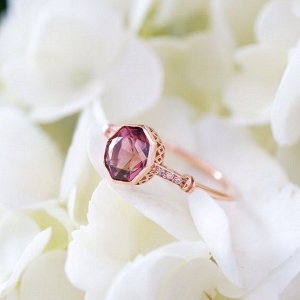 Pink Solitaire Engagement Ring