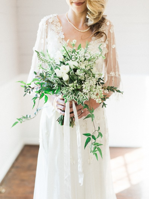 Organic Greenery Filled Bridal Bouquet