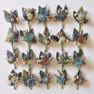 5 Assorted Succulent Boutonnieres