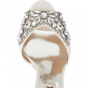 Badgley Mischka 'Candance' Crystal Embellished d'Orsay Peep Toe Bridal Pump