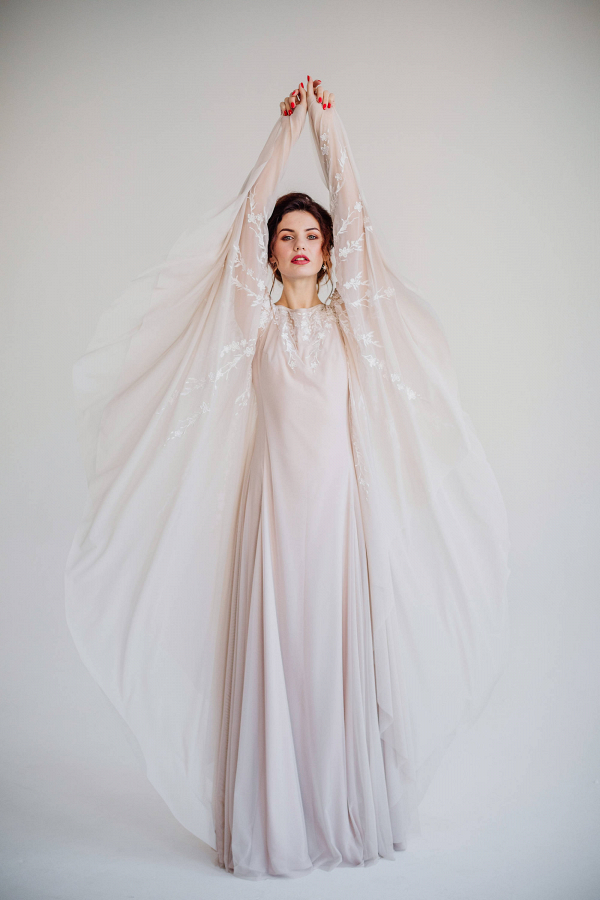 Batwing Sleeve Wedding Dress