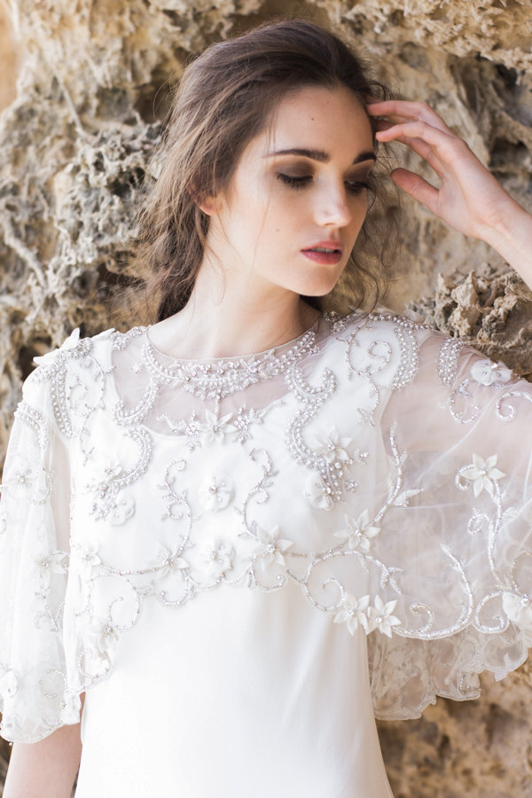 Beautifully Embroidered and Beaded Bridal Cape