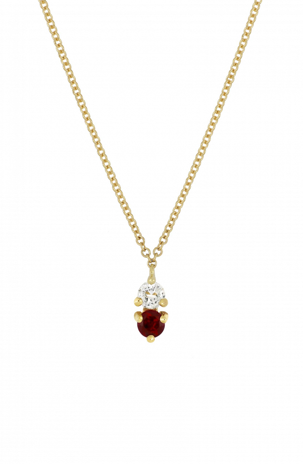 Ruby Birthstone Pendant Necklace