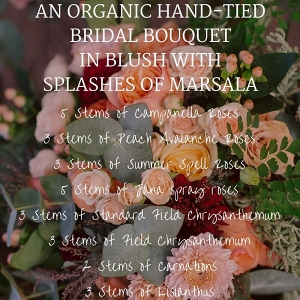 An Organic Bridal Bouquet Recipe in Blush, Peach & Marsala