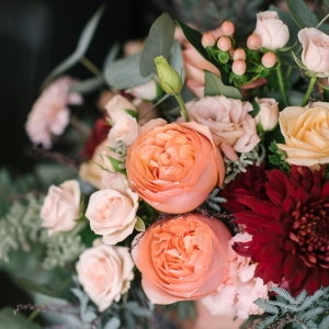An Organic Bridal Bouquet Recipe in Blush, Peach & Marsala
