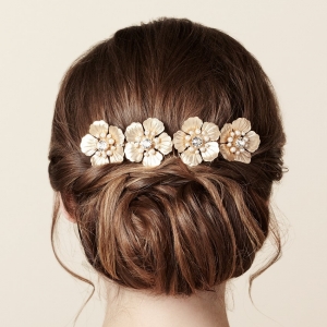 Timeless Gold Floral Bridal Hair Comb from Elizabeth Bower