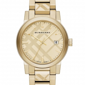 Unisex Burberry Check Stamped Bracelet Watch, 38mm