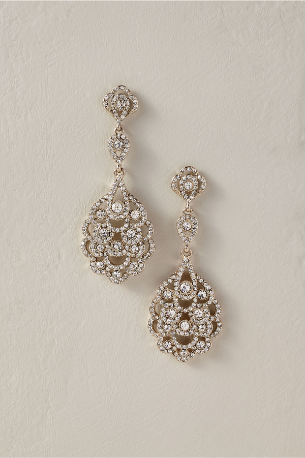 Silver Drop Bridal Earrings