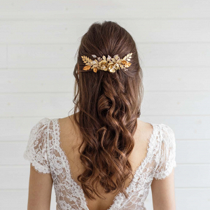 Gold Floral Bridal Hair Comb