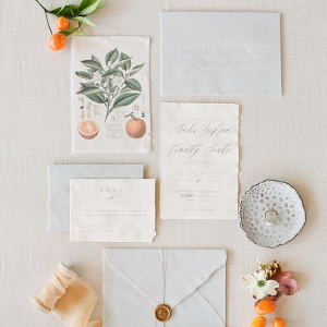 Elegant Citrus Wedding Invitiation Suite