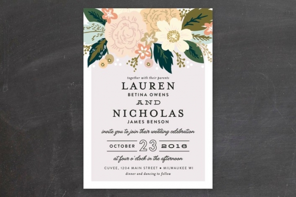 Classic Floral Wedding Invitations
