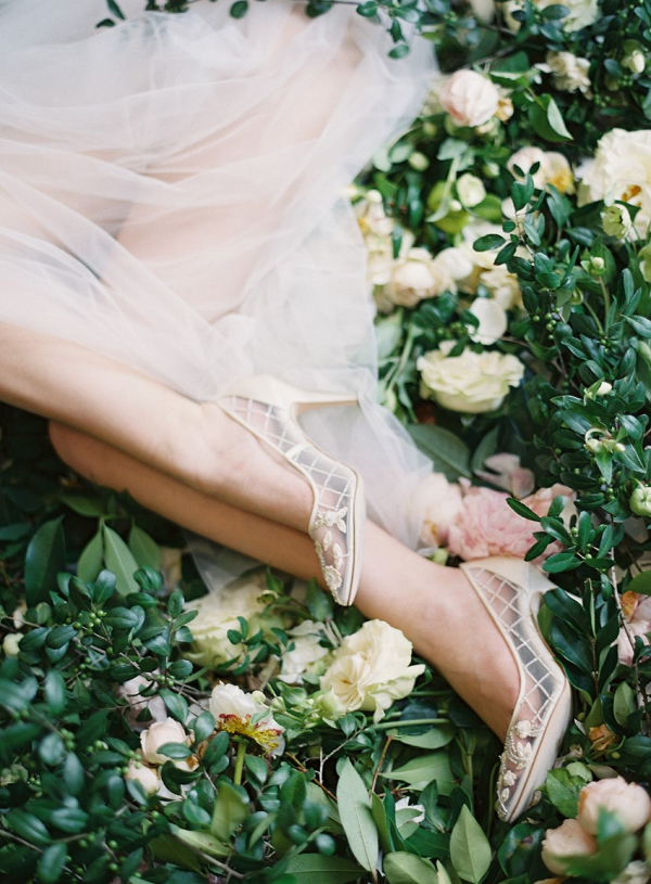 Ivory Floral Beaded Bridal Shoes