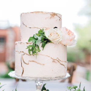 Gold painted wedding cake