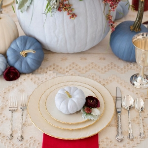 Painted Pumpkin Fall Thanksgiving Place Setting