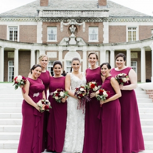 Elegant Bride & Bridesmaids in Full Length Gowns