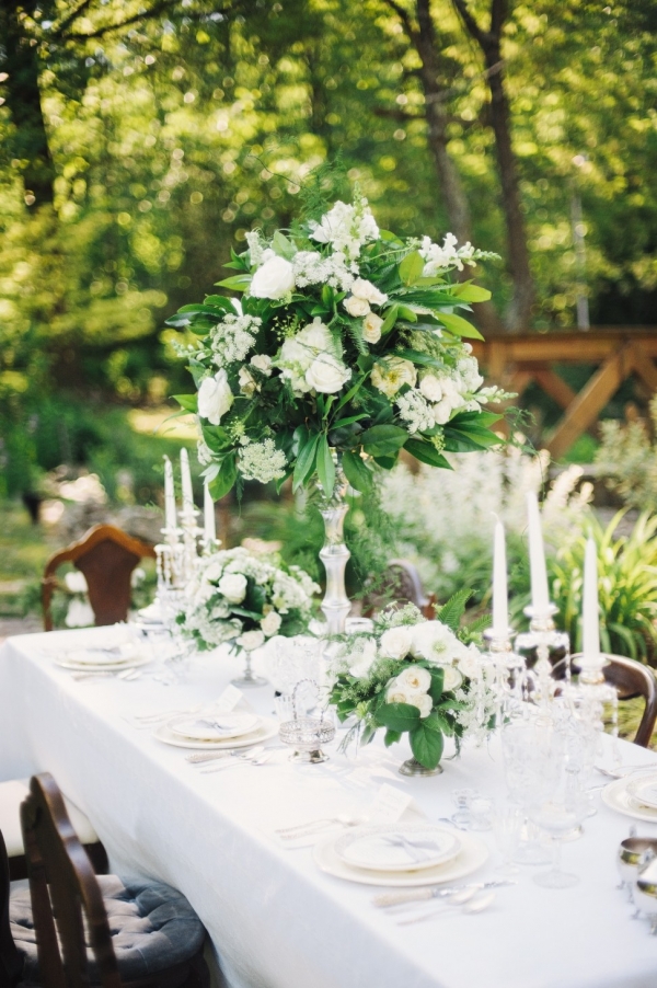 Elegant Vintage Wedding Floral Centrepiece & Tablescape. Photography ~ Kimberley Brooke Photography
