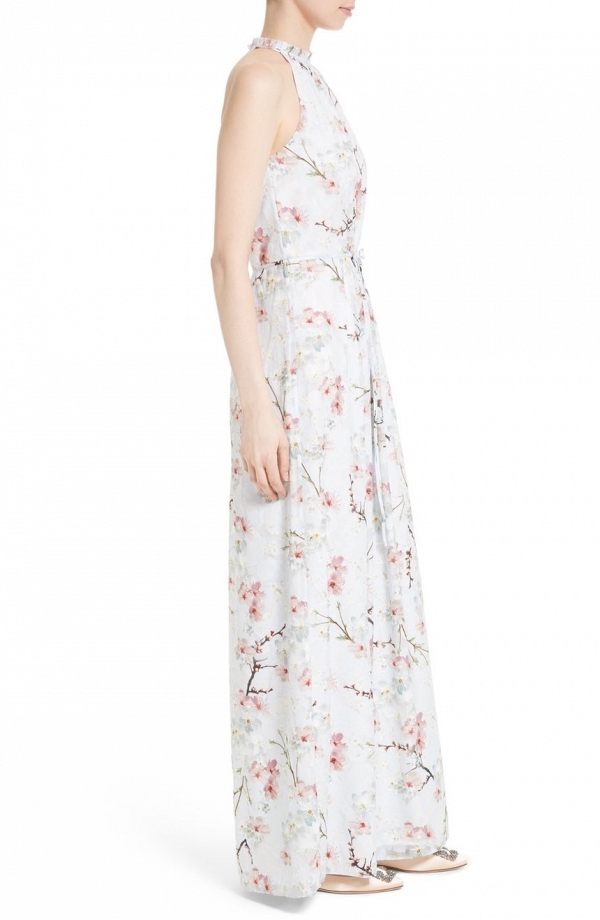 'Elynor' Floral Print Maxi Bridesmaid Dress