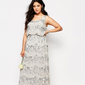 Embellished Chiffon Mother of the Bride Maxi Dress