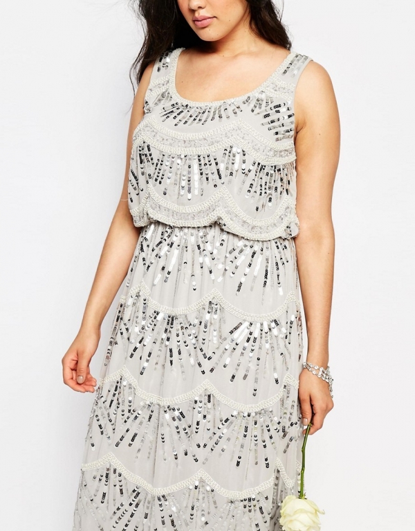 Embellished Chiffon Mother of the Bride Maxi Dress