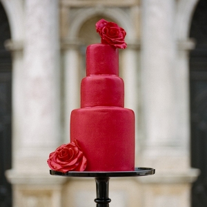 Stunning 3 Tier Red Wedding Cake