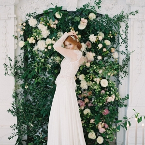 Modern Vintage Bride & Floral Wall