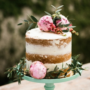 Single Tier Naked Wedding Cake