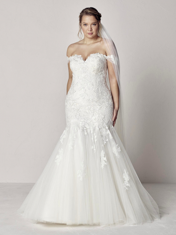 Elegant Sweetheart Mermaid Lace Backless Tulle Wedding Dresses FC2692   Dairy Bridal