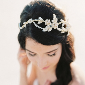 Gold Bridal Headband - Love | Photography - Sarah Joelle Photography