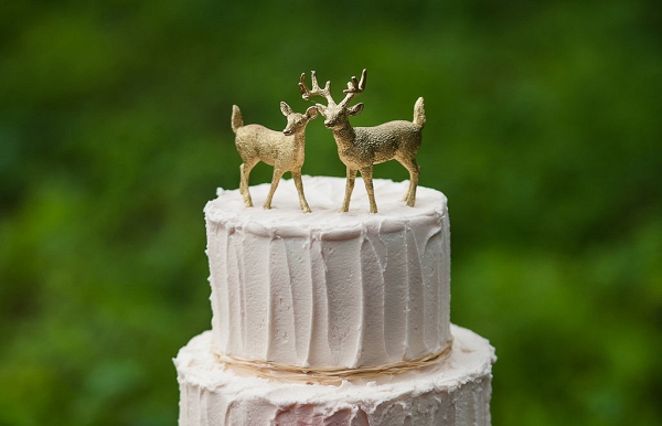 Gold Deer Wedding Cake Toppers