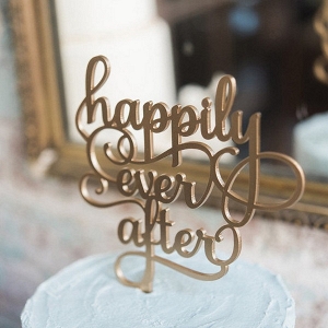 Happily Ever After Laser Cut Wedding Cake Topper