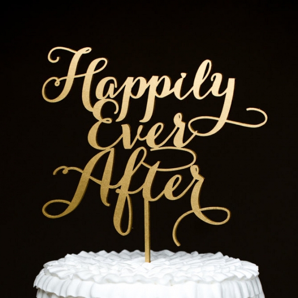 Happily Ever After wedding cake topper Argent-dis police 