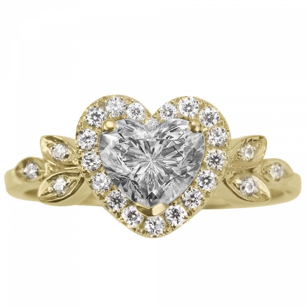 Yellow Gold Heart Diamond Engagement Ring