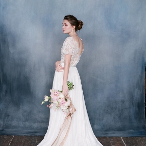 White Wedding Dress with Lace Bodice - Seraphina from Emily Riggs Bridal