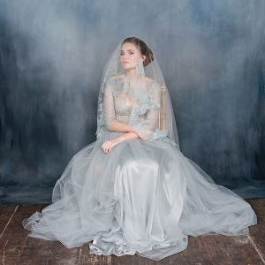 Blue Lace Wedding Dress - Nightingale from Emily Riggs Bridal