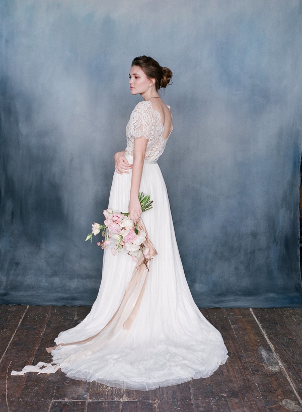 White Wedding Dress with Lace Bodice - Seraphina from Emily Riggs Bridal