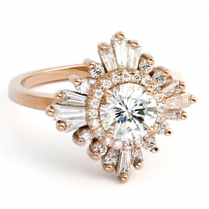 Heidi Gibson 'Gatsby' Art Deco Engagement Ring 