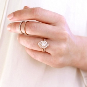 Heidi Gibson 'Rhapsody' Pear Diamond Halo Engagement Ring