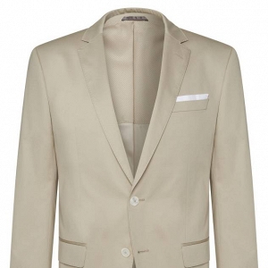 Hugo Boss Slim Fit, Stretch Cotton Suit Jacket in Stone